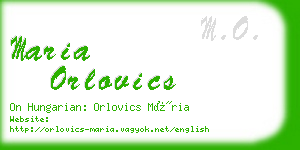 maria orlovics business card